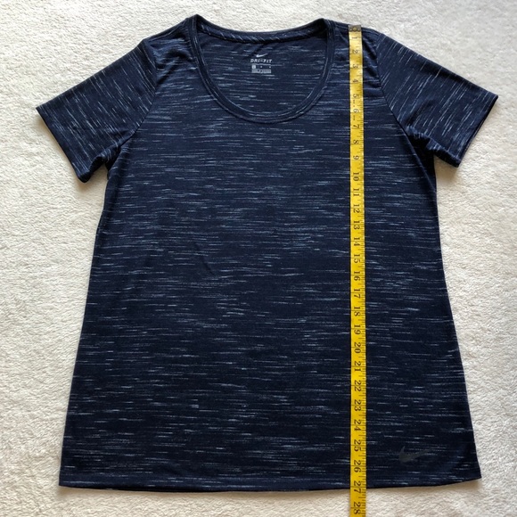 Nike Dri-Fit Scoop Neck Heathered Blue Tee - Picture 6 of 7